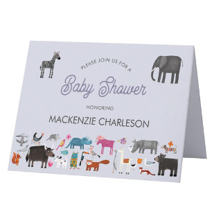 Fun Animal Baby Shower Invitation