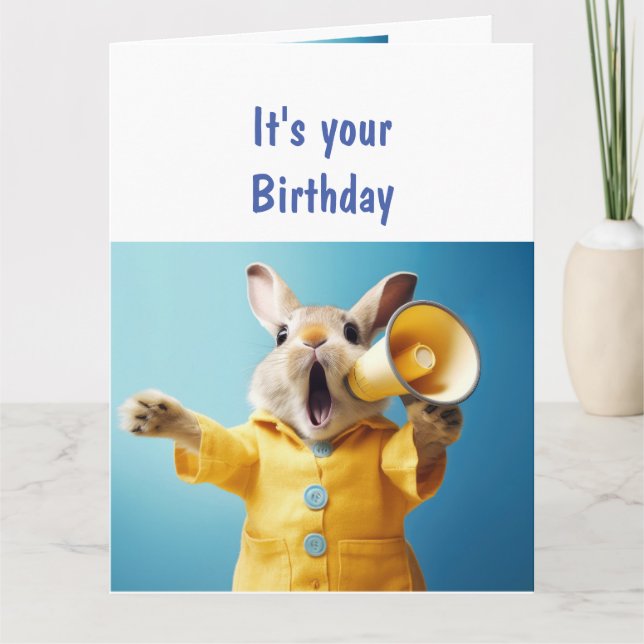 Fun Animal Humour Rabbit Old Birthday Card (Front)