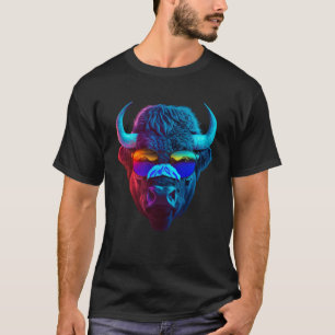 Fun animal motif bull with sunglasses T-Shirt