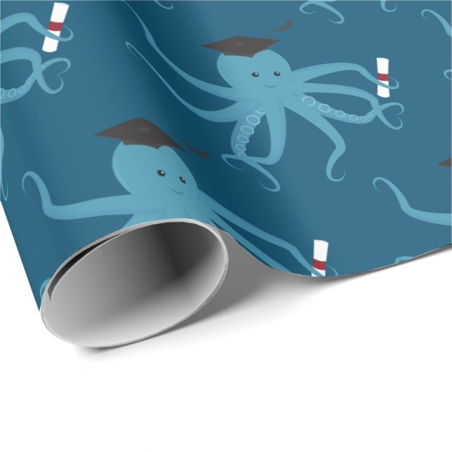 Fun Animal Octopus Graduation Wrapping Paper (Roll Corner)