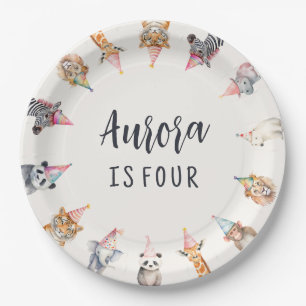 Fun Animals in Party Hats Themed Party Plates
