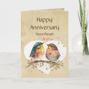 Fun Anniversary Sweetheart Love bird Humour Card