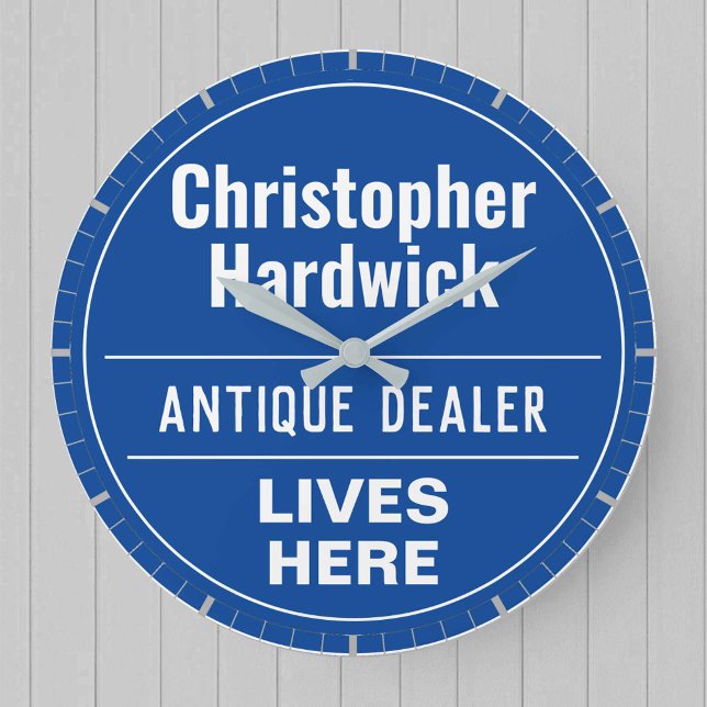 Fun Antique Dealer Wall Plaque Style Large Clock (Creator Uploaded)