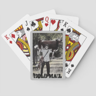 Fun Antique Hold Mail Retirement Party Favour Playing Cards