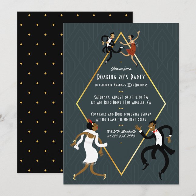 Fun Any occasion Roaring 20's Party Invitation (Front/Back)