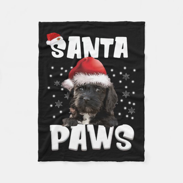 Fun Apoo Christmas Lights Tree Dog Lover Xmas  Fleece Blanket (Front)