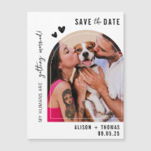 Fun Arch Photo Dog Lovers Wedding Save the Date 