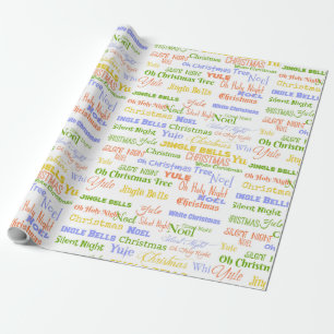 Fun Array of Christmas Song Titles Wrapping Paper