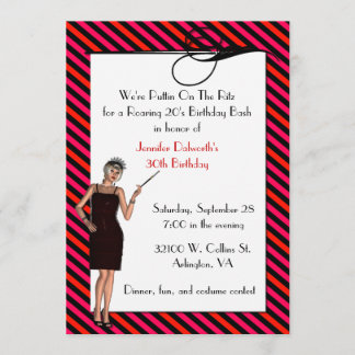 Fun Art Deco Birthday Party Invitation