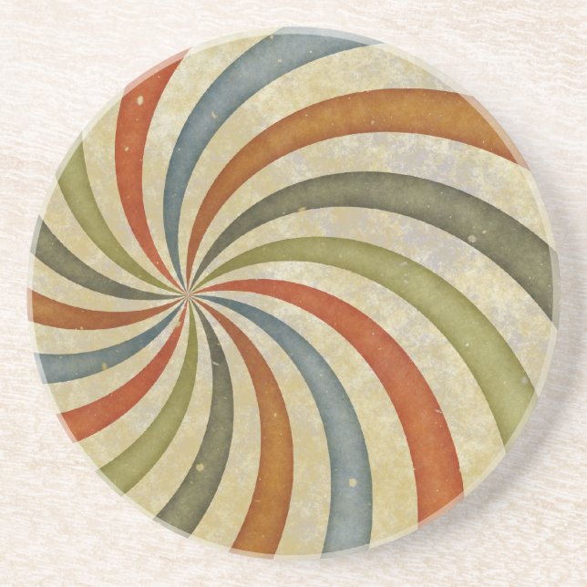 Fun Art Deco Colourful Swirl Coaster (Front)
