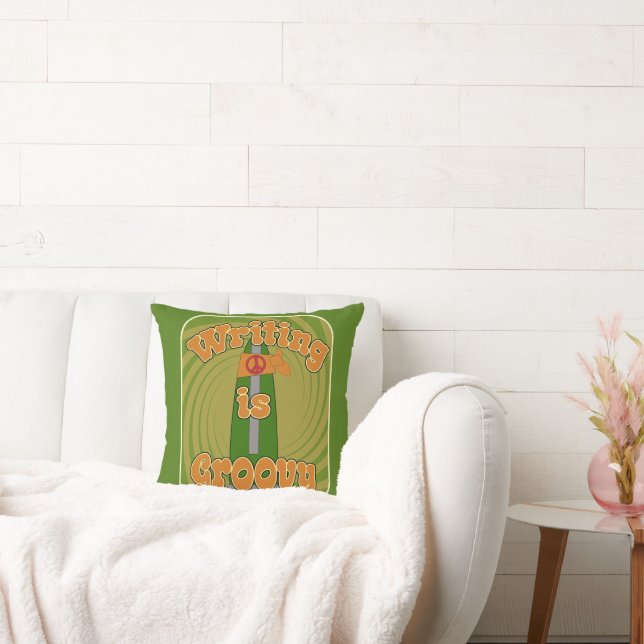 Fun Art Groovy Hippie Pen Funny Author  Cushion (Couch)