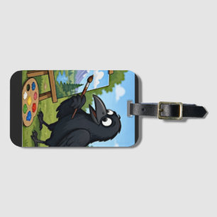 Fun Artist Crow Painting Landscape art Luggage Tag