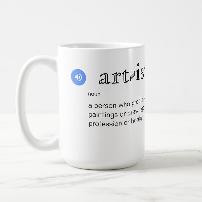 Fun Artist Definition with Personalisation Coffee Mug (Left)