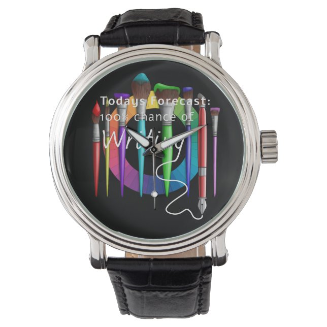 Fun Artist Painter Art Brushes Colour Wheel Watch (Front)