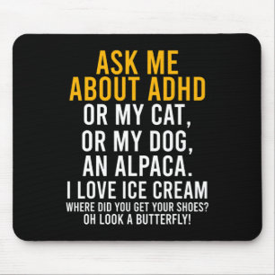 Fun Ask Me About Adhd Autism Mental Health Awarene Mouse Mat