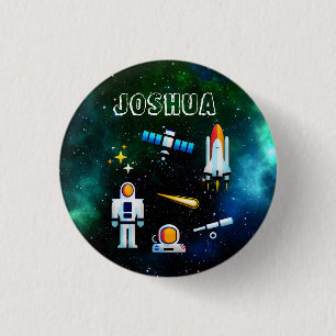 Fun Astronaut Collage Personalised 3 Cm Round Badge
