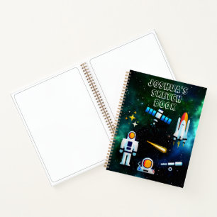 Fun Astronaut Collage Sketch Personalised Notebook