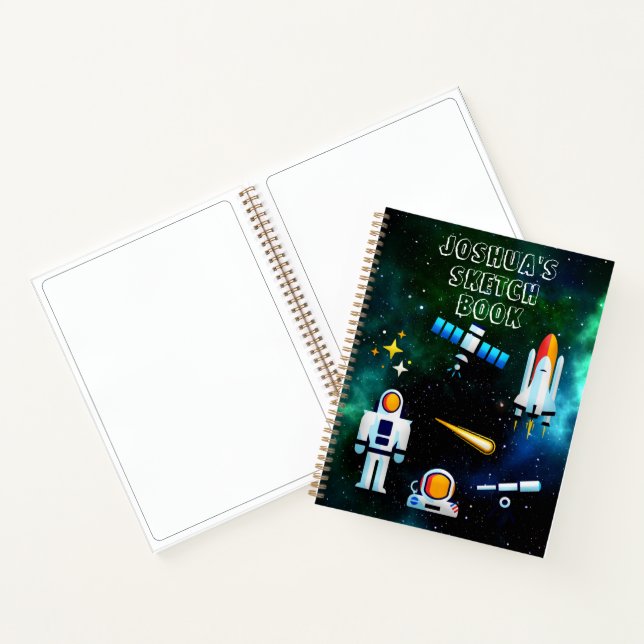 Fun Astronaut Collage Sketch Personalised Notebook (Inside)
