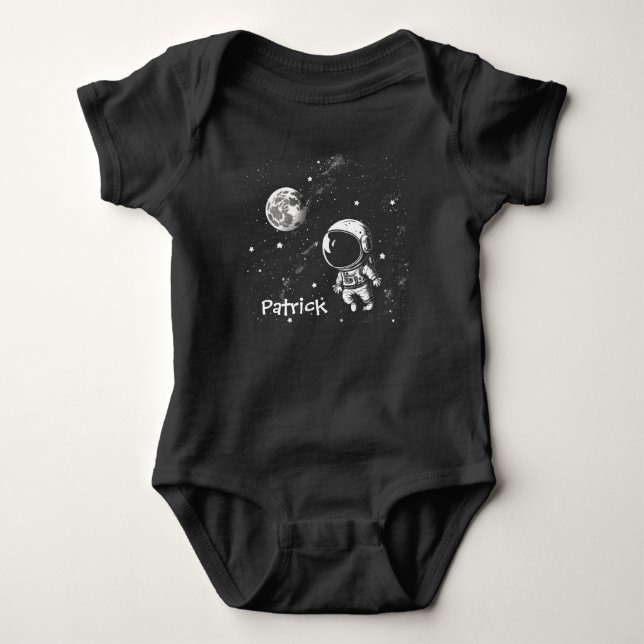 Fun Astronaut In Space Baby Bodysuit (Front)