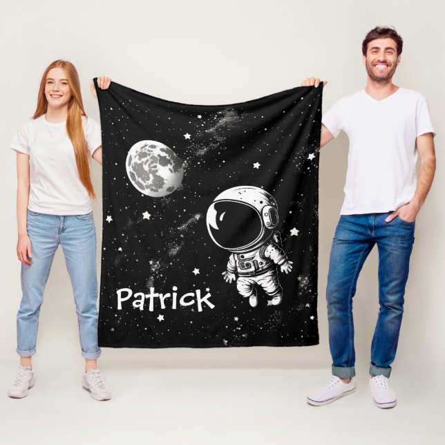 Fun Astronaut In Space Fleece Blanket (In Situ)