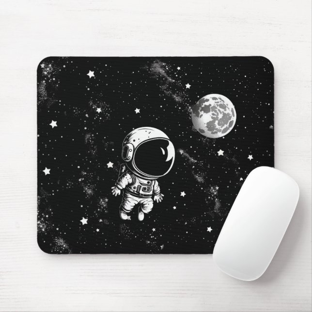 Fun Astronaut In Space Mouse Mat (With Mouse)