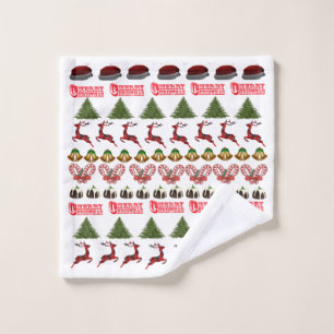 Fun At Christmas Time Pattern, Wash Cloth
