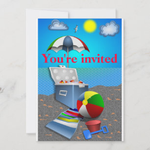 FUN AT THE BEACH INVITATION