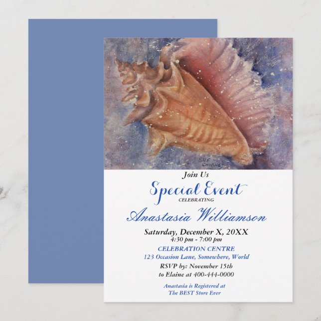 FUN AT THE BEACH PARTY EVENT INVITE (Front/Back)