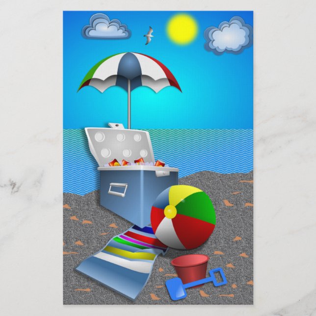 FUN AT THE BEACH STATIONERY (Front)