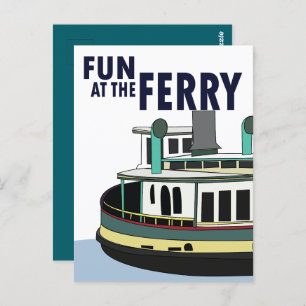 Fun At The Ferry Boat Travel Postcard