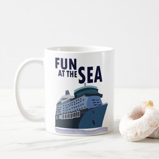 Fun At The Sea Cruise Ship Coffee Mug (With Donut)