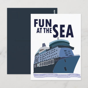 Fun At The Sea Cruise Ship Postcard