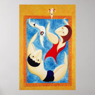 Fun at the swimming pool poster