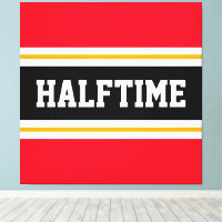 Fun Athletic Bright Red Black HALFTIME Stripes