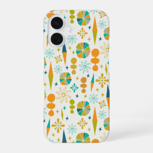 Fun Atomic Age Retro Shapes Starburst Mid-century iPhone 16 Case