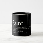 Fun Aunt Definition Saying Black and White Two-Tone Coffee Mug<br><div class="desc">Personalise for your special, favourite Aunt or Auntie to create a unique gift. A perfect way to show her how amazing she is every day. You can even customise the background to their favourite colour. Designed by Thisisnotme©</div>