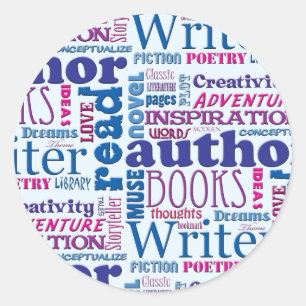 Fun Authors Pattern Classic Round Sticker