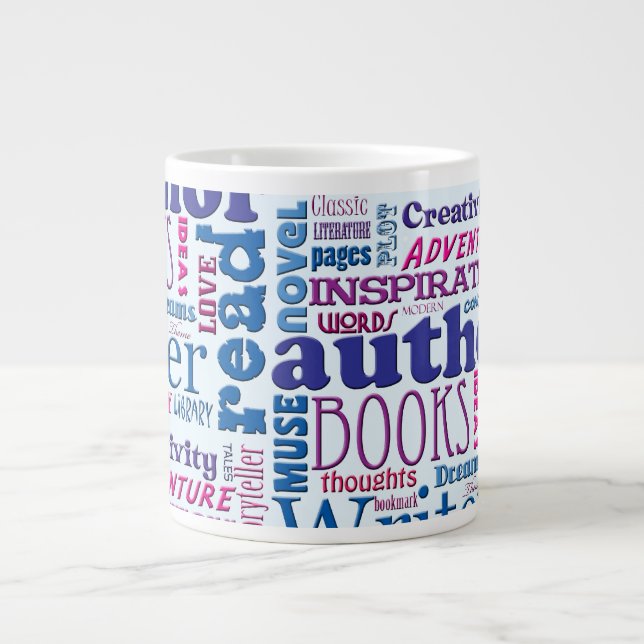 Fun Authors Pattern Large Coffee Mug (Front)