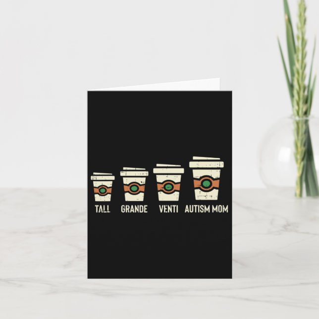 Fun Autism Mum Coffee Awareness Mothers Day  Card (Front)