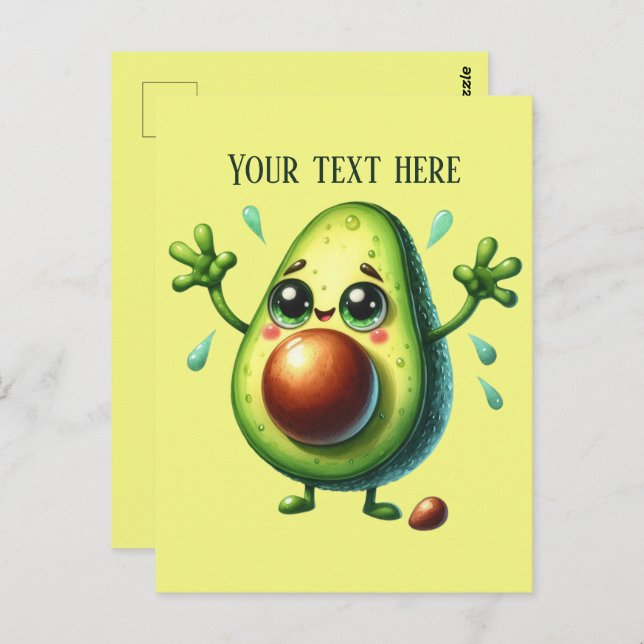 Fun Avocado add text Postcard (Front/Back)