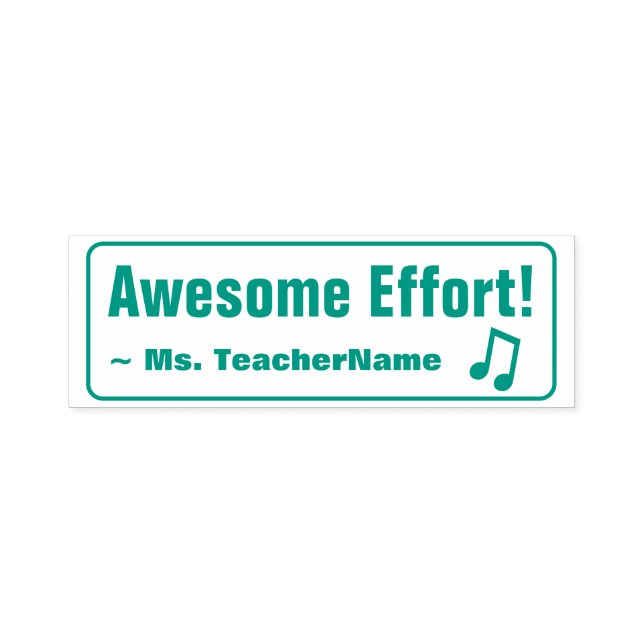 Fun "Awesome Effort!" + Custom Instructor Name Self-inking Stamp (Design)