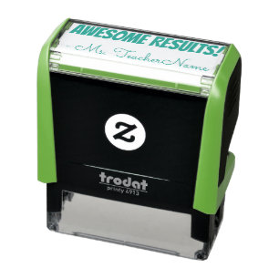 Fun "AWESOME RESULTS!" Commendation Rubber Stamp