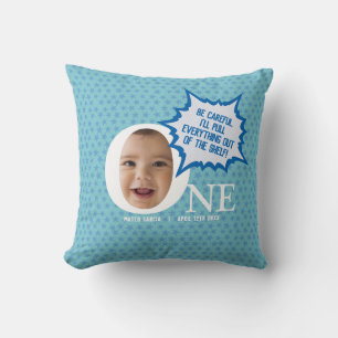 Fun Baby boy Photo Collage Personalised Gift Cushion
