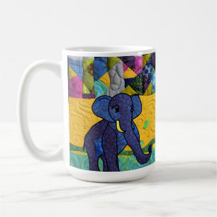 Fun Baby Elephant - Quilt Like Design Coffee Mug