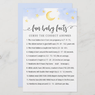 Fun Baby Facts Game with Answers Baby Shower party