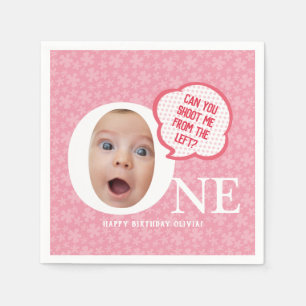 Fun Baby Girl Photo Collage Personaliz Napkin