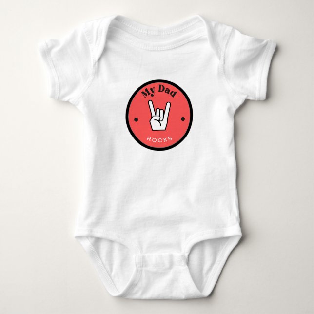 Fun! Baby Jersey Bodysuit - My Dad ROCKS!  (Front)