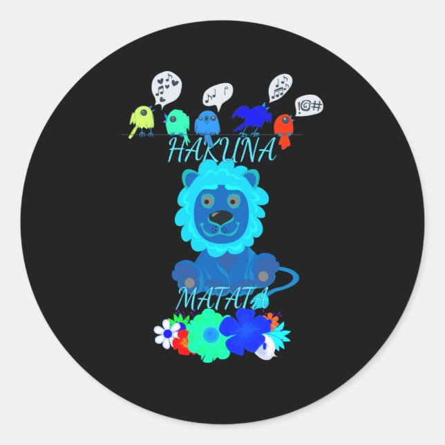  Fun Baby Lion Simba Kenya Mara Safari Classic Round Sticker (Front)