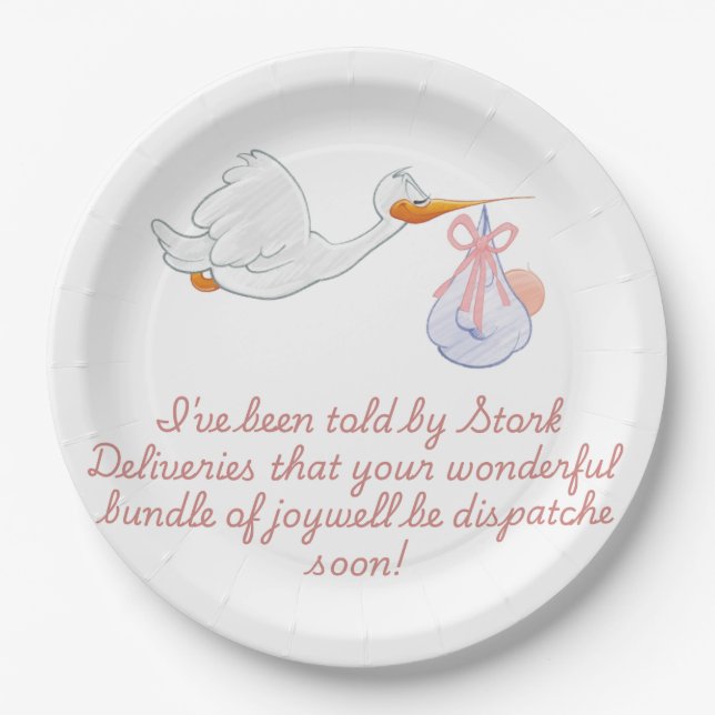 Fun Baby Shower Design  Paper Plate (Front)