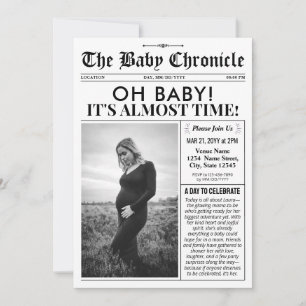 Fun Baby Shower Invitation   Newspaper Baby Invite